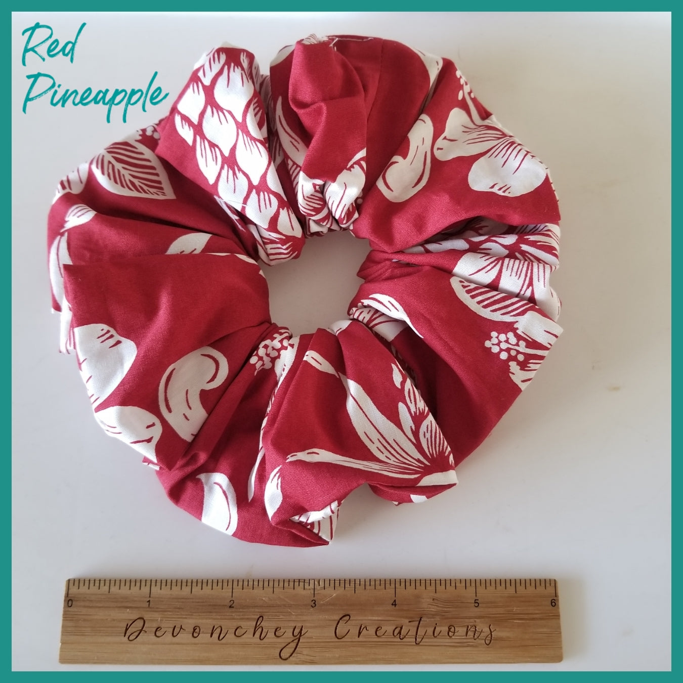 Giant Hawaiian Scrunchie, Red PIneapple XL Scrunchie