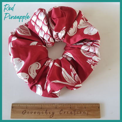 Giant Hawaiian Scrunchie, Red PIneapple XL Scrunchie