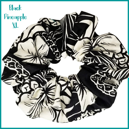 Giant Hawaiian Scrunchie, Black Pineapple  XL Scrunchie